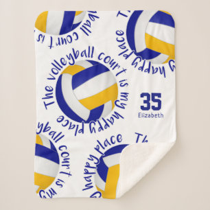 Blaugoldvolleyball-Happy Place Typografie Sherpadecke