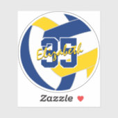 Blaugoldvolleyballmannschaft - personalisiert aufkleber (Blatt)