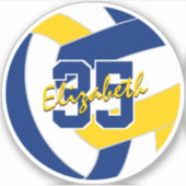 Blaugoldvolleyballmannschaft - personalisiert aufkleber (Vorderseite)
