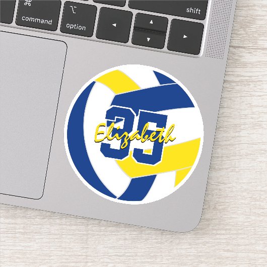 Blaugoldvolleyballmannschaft - personalisiert aufkleber (Detail)