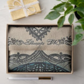 Blaugotische Schädelephemera Seidenpapier (Geschenk)