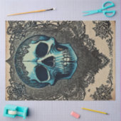 Blaugotische Schädelephemera Seidenpapier (Basteln)