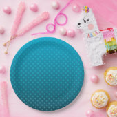 Blaugradität mit kleinen Polka-Punkten Pappteller (Party)
