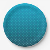 Blaugradität mit kleinen Polka-Punkten Pappteller (Vorderseite)