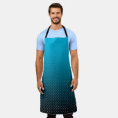 Blaugradität mit kleinen Polka-Punkten Schürze (Getragen)