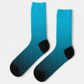 Blaugradität mit kleinen Polka-Punkten Socken (Linkes Detail)