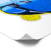 Blaugraffiti an einer Ziegelwand Poster (Ecke)