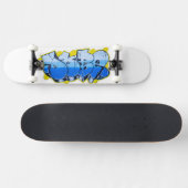 Blaugraffiti an einer Ziegelwand Skateboard (Horizontal)