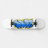 Blaugraffiti an einer Ziegelwand Skateboard (Horizontal)