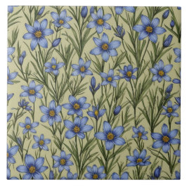 Blaugras-Blume Fliese