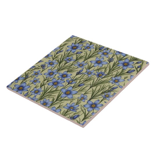 Blaugras-Blume Fliese (Seite)