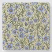 Blaugras-Blume Steinuntersetzer (Vorderseite)