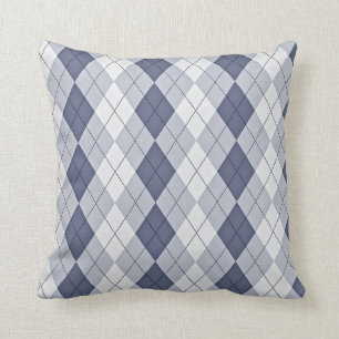 Blaugrau Argyle Kissen
