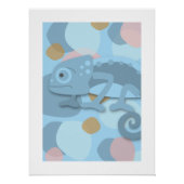 Blaugrau Chameleon Poster (Vorderseite)