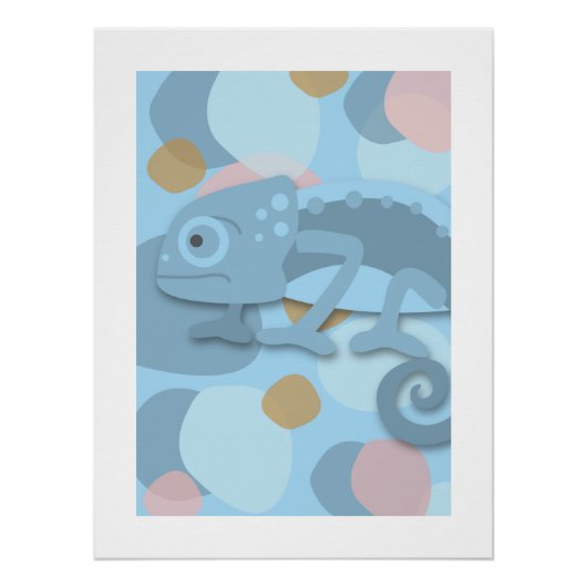 Blaugrau Chameleon Poster (Vorderseite)