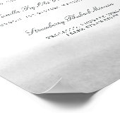 Blaugrau | Hochzeitmenü-Signatur Poster (Ecke)