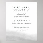 Blaugrau | Hochzeitmenü-Signatur Poster (Vorne)