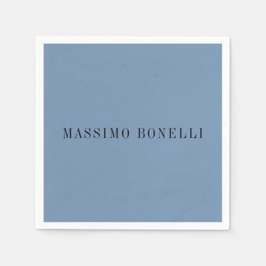 Blaugrau minimalist schlicht lesbar modern serviette (Vorderseite)