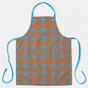 Blaugrau Orange Ombre Geometrische Abstrakte Kunst Schürze