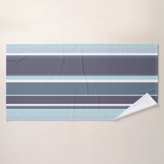 Blaugrau Streifen Badehandtuch (Badehandtuch)