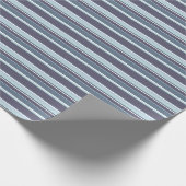 Blaugrau Streifen Geschenkpapier (Ecke)