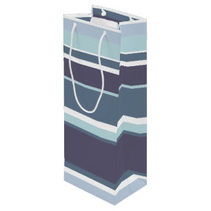 Blaugrau Streifen Geschenktüte Für Weinflaschen