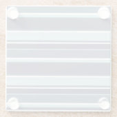 Blaugrau Streifen Glasuntersetzer (Rückseite)