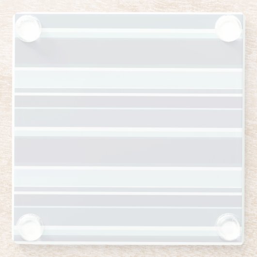 Blaugrau Streifen Glasuntersetzer (Rückseite)