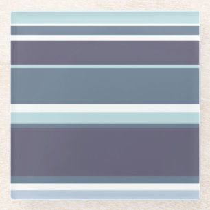 Blaugrau Streifen Glasuntersetzer