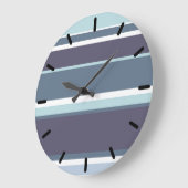 Blaugrau Streifen Große Wanduhr (Winkel)