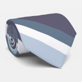 Blaugrau Streifen Krawatte (Gerollt)