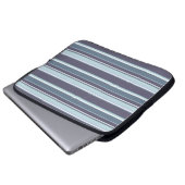 Blaugrau Streifen Laptopschutzhülle (Vorne Knopf)