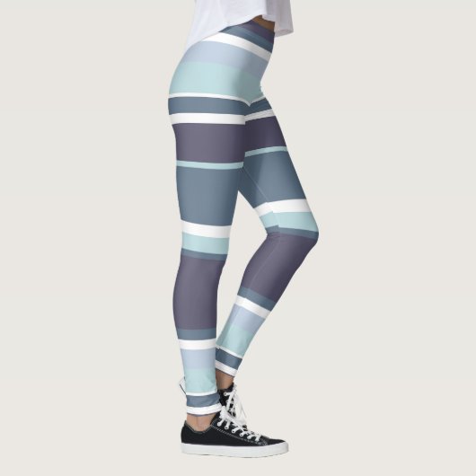 Blaugrau Streifen Leggings (Rechts)