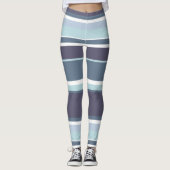 Blaugrau Streifen Leggings (Vorderseite)