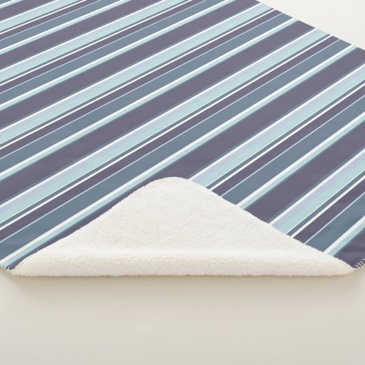Blaugrau Streifen Sherpadecke (3/4)