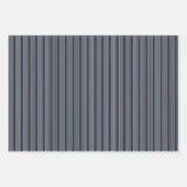 Blaugrau und Holzkohle, fünf Streifen Geschenkpapier Set (Vorderseite 3)