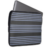 Blaugrau und Holzkohle, fünf Streifen Laptopschutzhülle (Vorne Rechts)
