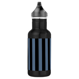 Blaugrau und schwarze Streifen Edelstahlflasche