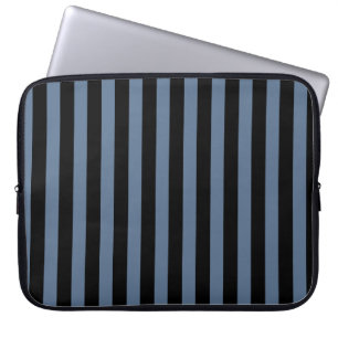 Blaugrau und schwarze Streifen Laptopschutzhülle