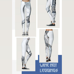 Blaugrau und weiß wirbelnde Abstraktion Leggings