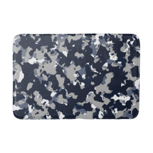 Blaugrau Weiß Tarnung Camo Muster Badematte