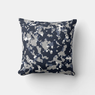 Blaugrau Weiß Tarnung Camo Muster Kissen