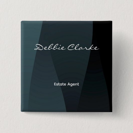 Blaugrau-Wellenmuster Button (Vorderseite)