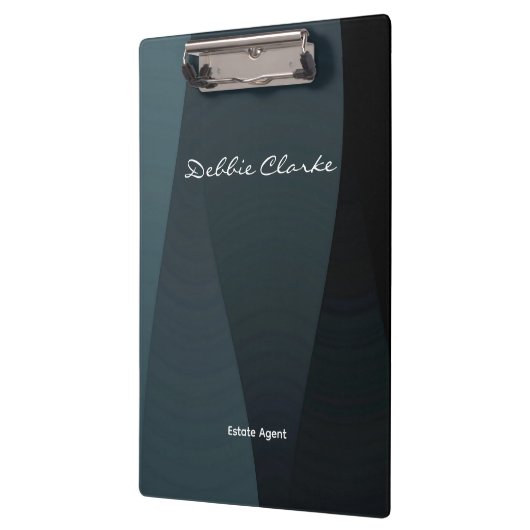 Blaugrau-Wellenmuster Klemmbrett (Links)