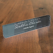 Blaugrau-Wellenmuster Namensplakette (Seite)