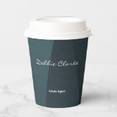 Blaugrau-Wellenmuster Pappbecher (Vorderseite)