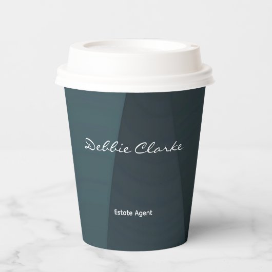 Blaugrau-Wellenmuster Pappbecher (Vorderseite)