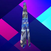 Blaugraue abstrakte geometrische Streifen Krawatte