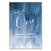 Blaugraue abstrakte moderne Tischnummer (Vorderseite)