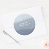 Blaugraue Abstrakte ruhige Landschaft Runder Aufkleber (Umschlag)